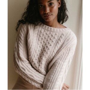 Jenni Kayne Cable Knit Tan Sweater